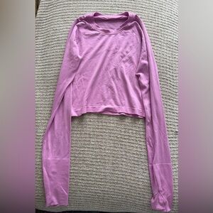 lululemon athletica Long-Sleeve Cropped Top - Light Purple